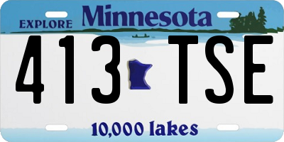 MN license plate 413TSE
