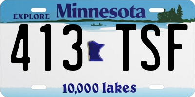 MN license plate 413TSF