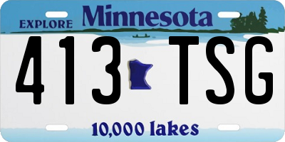 MN license plate 413TSG