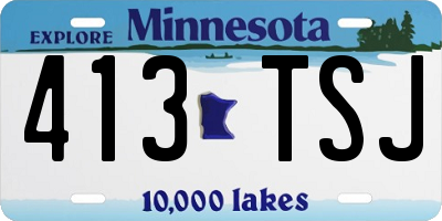 MN license plate 413TSJ