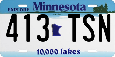 MN license plate 413TSN