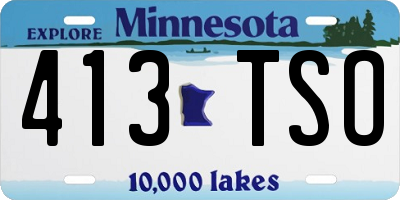 MN license plate 413TSO