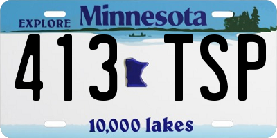 MN license plate 413TSP