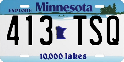 MN license plate 413TSQ