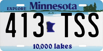 MN license plate 413TSS