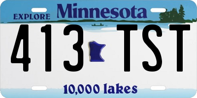 MN license plate 413TST