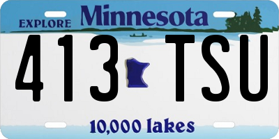 MN license plate 413TSU