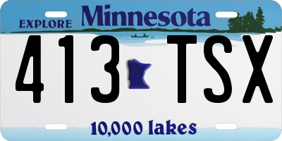 MN license plate 413TSX