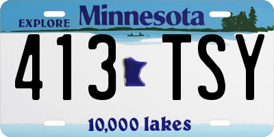 MN license plate 413TSY