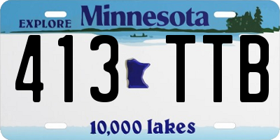 MN license plate 413TTB