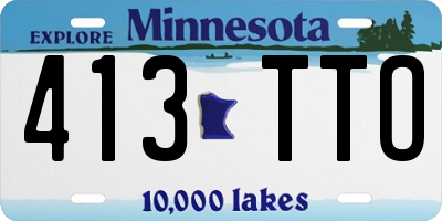 MN license plate 413TTO