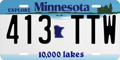 MN license plate 413TTW