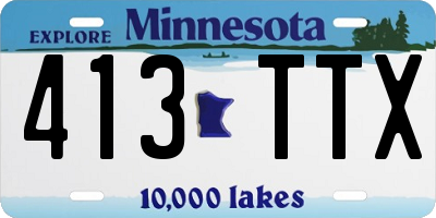 MN license plate 413TTX