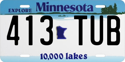 MN license plate 413TUB