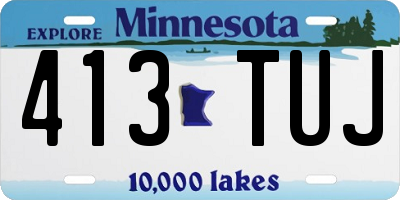 MN license plate 413TUJ
