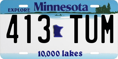 MN license plate 413TUM