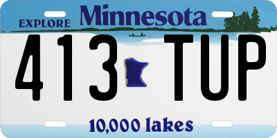 MN license plate 413TUP