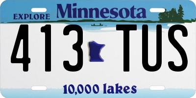 MN license plate 413TUS