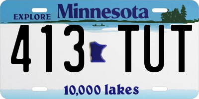 MN license plate 413TUT