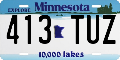 MN license plate 413TUZ