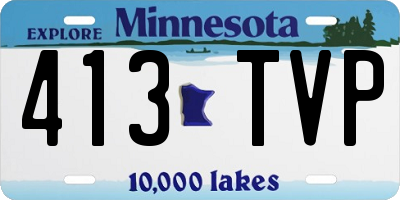MN license plate 413TVP