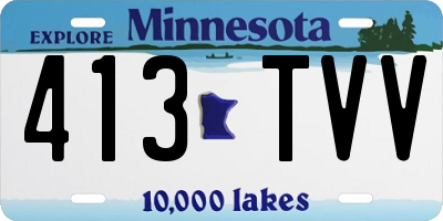 MN license plate 413TVV
