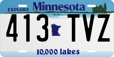 MN license plate 413TVZ