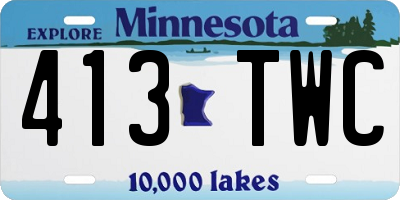 MN license plate 413TWC