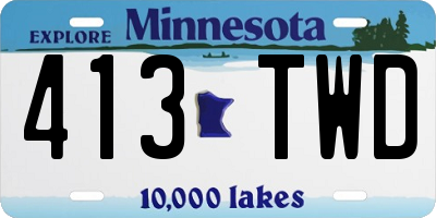 MN license plate 413TWD