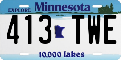 MN license plate 413TWE