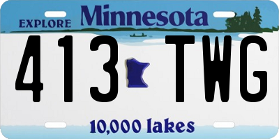 MN license plate 413TWG