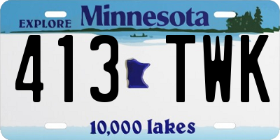 MN license plate 413TWK