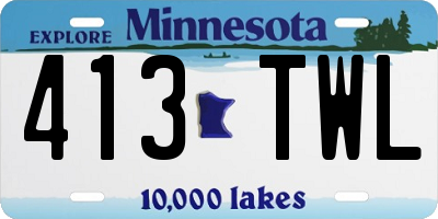 MN license plate 413TWL