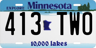MN license plate 413TWO