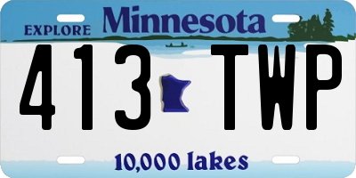 MN license plate 413TWP