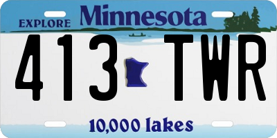 MN license plate 413TWR