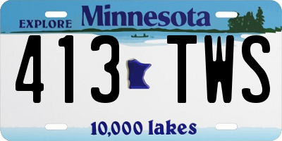 MN license plate 413TWS