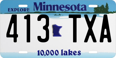 MN license plate 413TXA