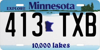 MN license plate 413TXB