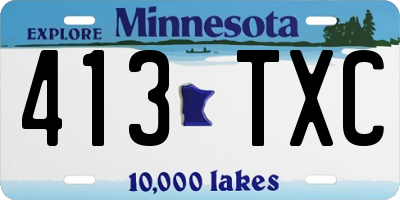MN license plate 413TXC