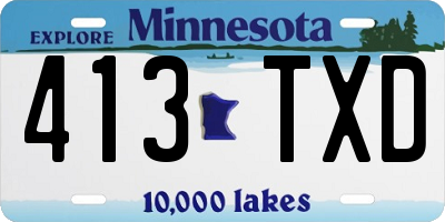 MN license plate 413TXD