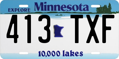 MN license plate 413TXF