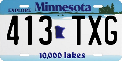 MN license plate 413TXG