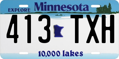 MN license plate 413TXH