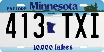 MN license plate 413TXI