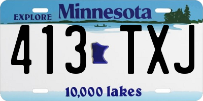MN license plate 413TXJ