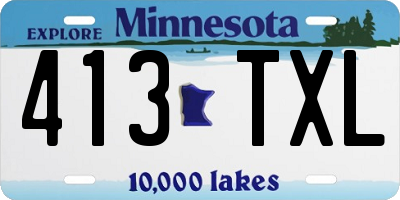 MN license plate 413TXL