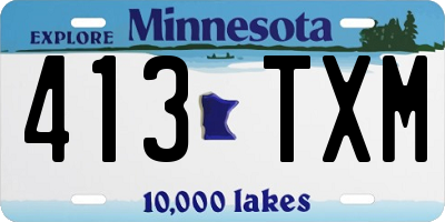 MN license plate 413TXM