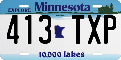 MN license plate 413TXP
