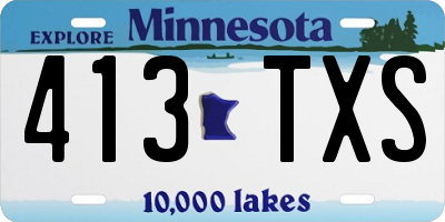 MN license plate 413TXS